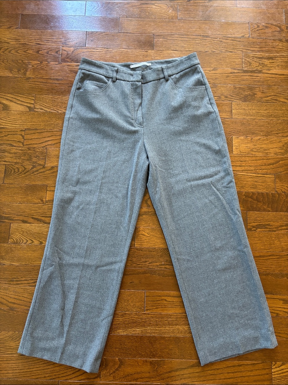 RAFFAELLO ROSSI Gray Cropped Dress Pants